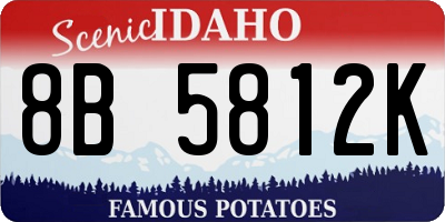 ID license plate 8B5812K