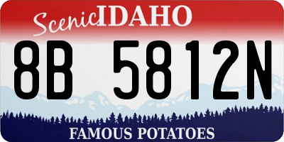 ID license plate 8B5812N