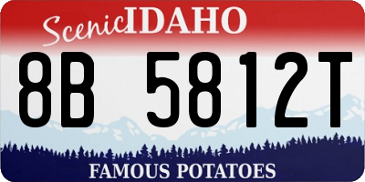ID license plate 8B5812T