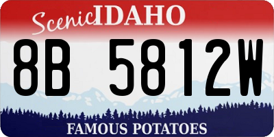 ID license plate 8B5812W