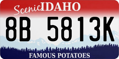 ID license plate 8B5813K