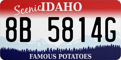 ID license plate 8B5814G