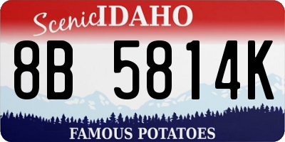ID license plate 8B5814K