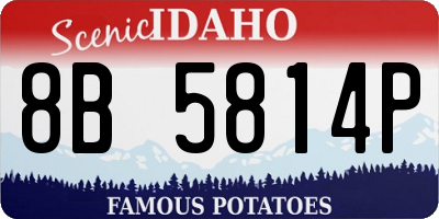 ID license plate 8B5814P