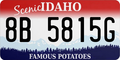 ID license plate 8B5815G