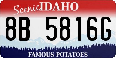 ID license plate 8B5816G