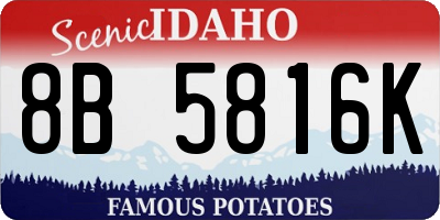 ID license plate 8B5816K