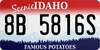 ID license plate 8B5816S