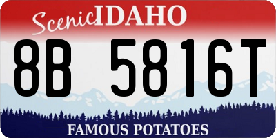 ID license plate 8B5816T