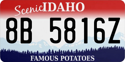 ID license plate 8B5816Z