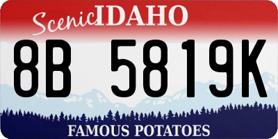ID license plate 8B5819K