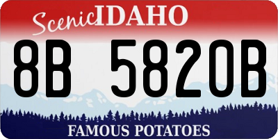 ID license plate 8B5820B