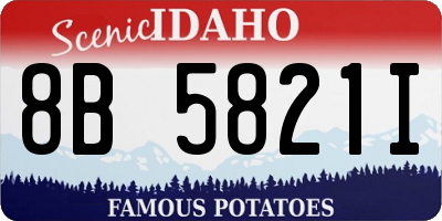 ID license plate 8B5821I