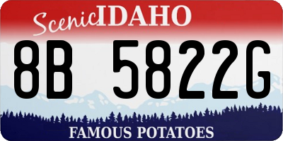 ID license plate 8B5822G