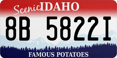 ID license plate 8B5822I