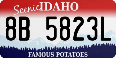 ID license plate 8B5823L