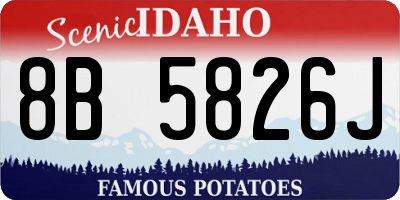 ID license plate 8B5826J