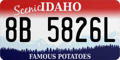 ID license plate 8B5826L