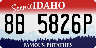 ID license plate 8B5826P