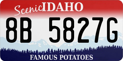 ID license plate 8B5827G