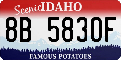 ID license plate 8B5830F