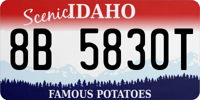 ID license plate 8B5830T