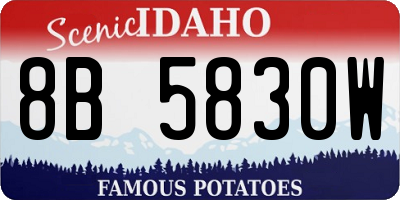 ID license plate 8B5830W