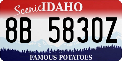 ID license plate 8B5830Z