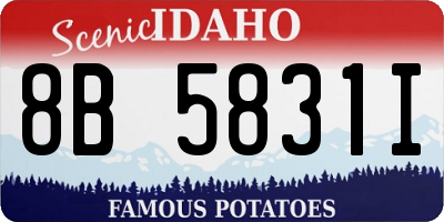 ID license plate 8B5831I
