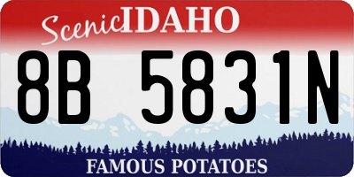 ID license plate 8B5831N