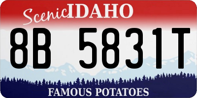 ID license plate 8B5831T