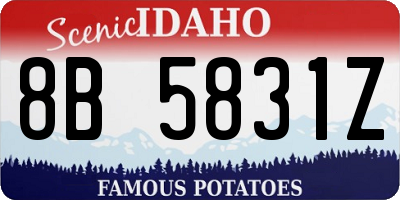 ID license plate 8B5831Z