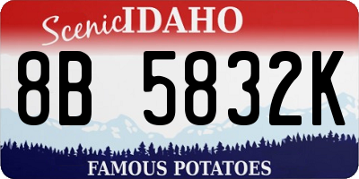 ID license plate 8B5832K