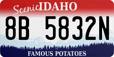 ID license plate 8B5832N
