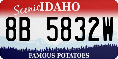 ID license plate 8B5832W