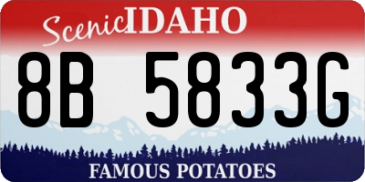 ID license plate 8B5833G