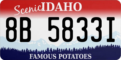 ID license plate 8B5833I