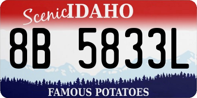 ID license plate 8B5833L
