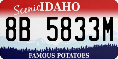 ID license plate 8B5833M