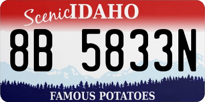 ID license plate 8B5833N