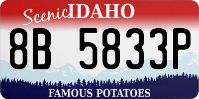 ID license plate 8B5833P