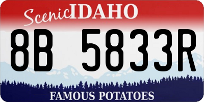 ID license plate 8B5833R
