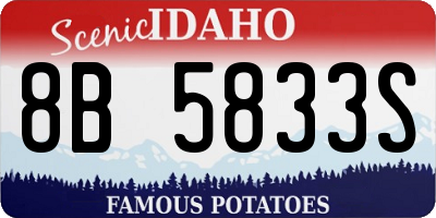 ID license plate 8B5833S