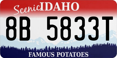 ID license plate 8B5833T
