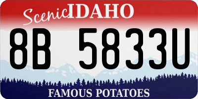 ID license plate 8B5833U