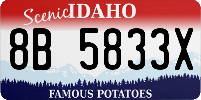 ID license plate 8B5833X