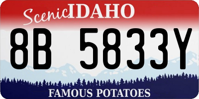 ID license plate 8B5833Y