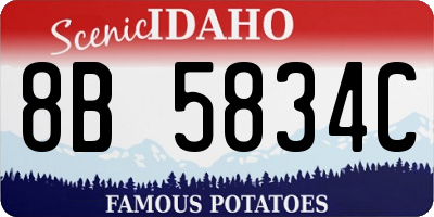 ID license plate 8B5834C