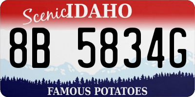 ID license plate 8B5834G