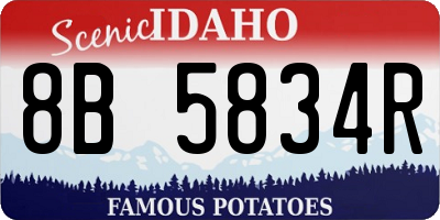 ID license plate 8B5834R